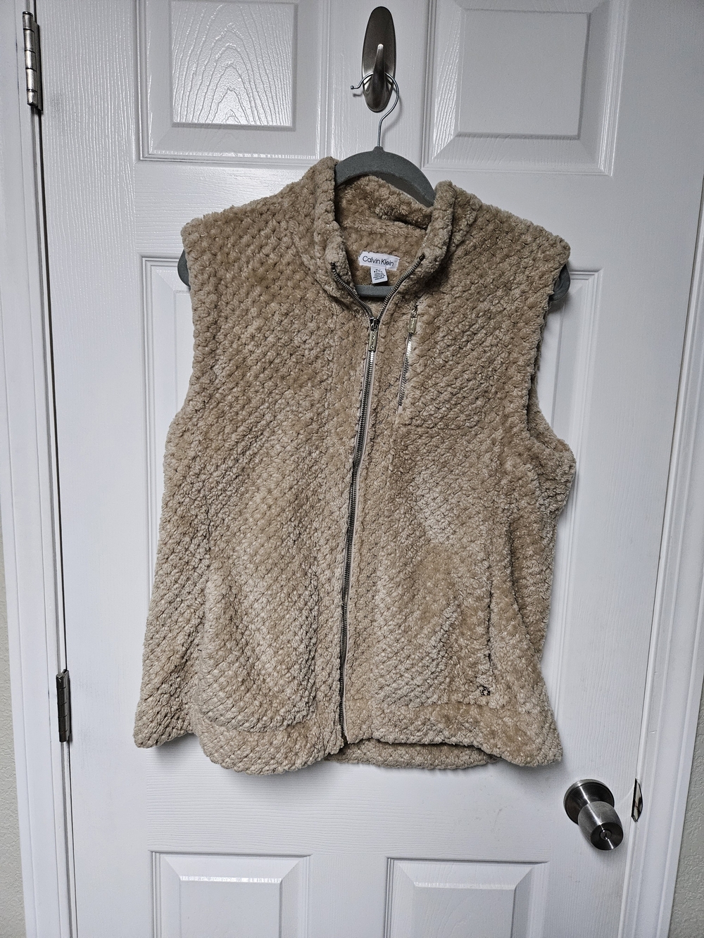 Calvin Klein Tan Sherpa Zip Vest
